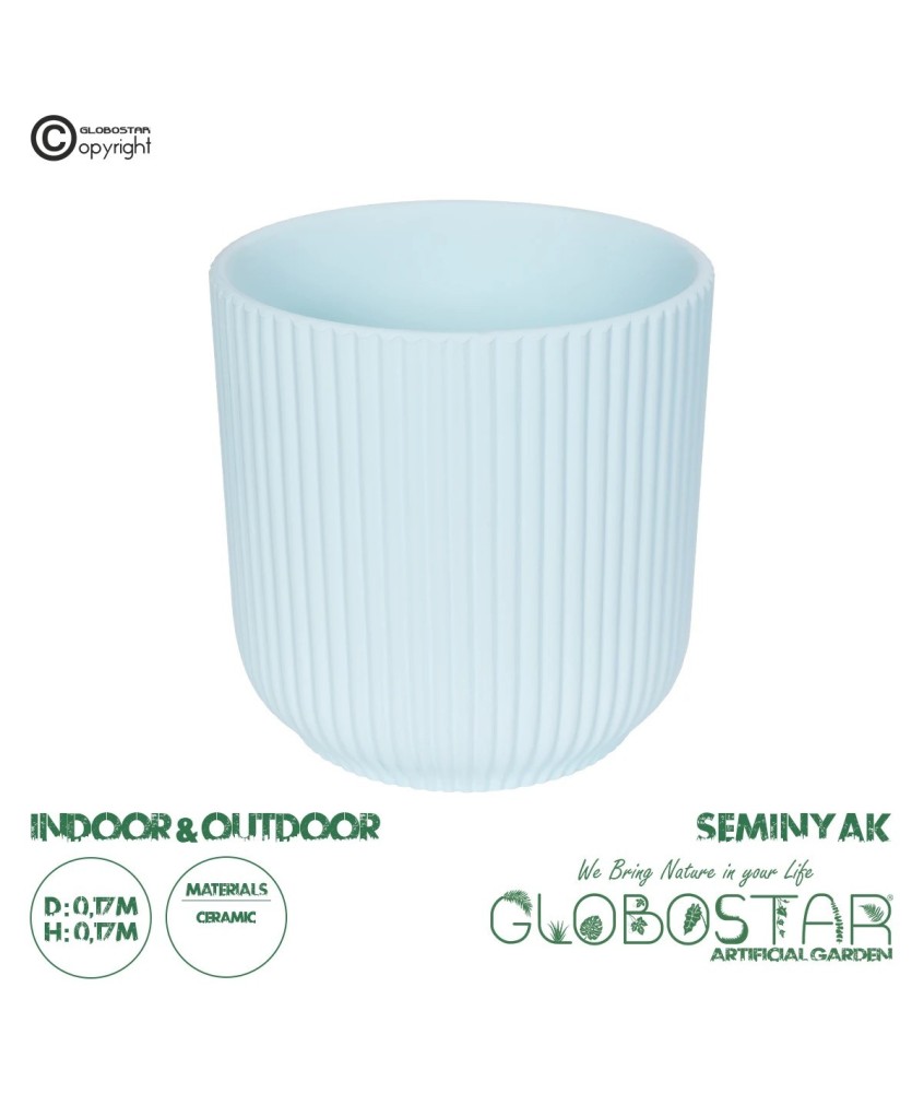 GloboStar® Artificial Garden SEMINYAK 20519 Διακοσμητική Κεραμική Γλάστρα Λευκή Π17 x M17 x Υ17